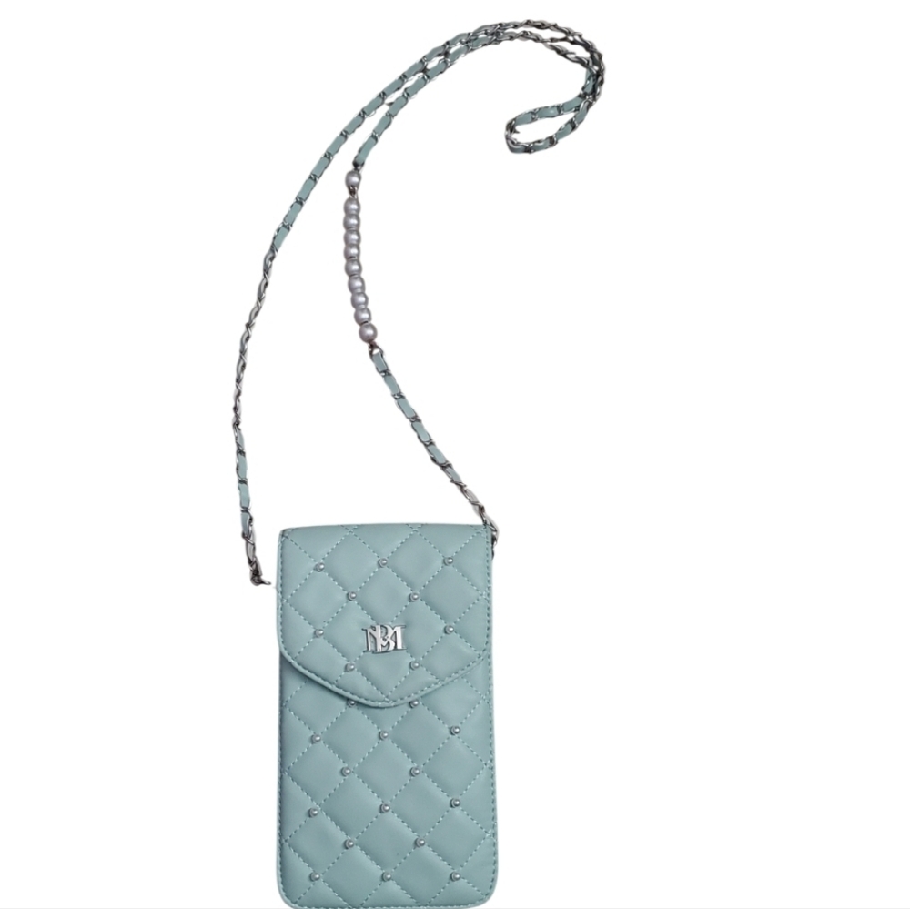 Quilted Teal Crossbody Phone Bag